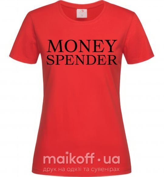Женская футболка Money spender Красный фото
