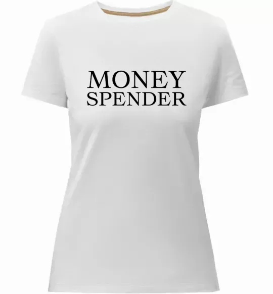 Жіноча преміум футболка Money spender Білий фото