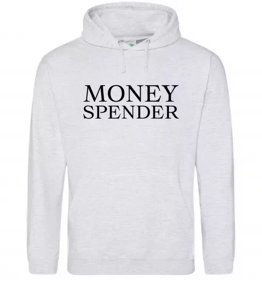 Мужская толстовка (худи) Money spender Серый меланж фото