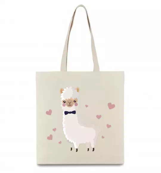 Еко-сумка Лама закохана Бежевий фото