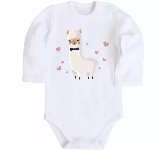 Детский боди Лама закохана Белый фото