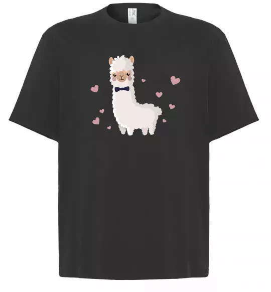 Футболка Оверсайз Лама закохана Чорний фото