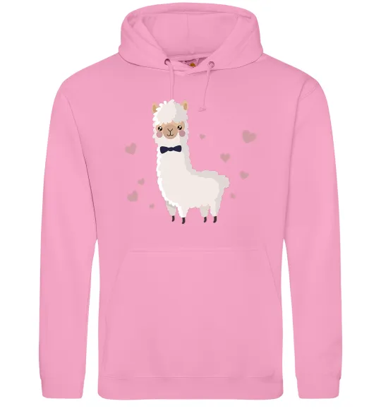 Жіноча толстовка (худі) Лама закохана Рожевий фото