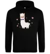 Жіноча толстовка (худі) Лама закохана Чорний фото