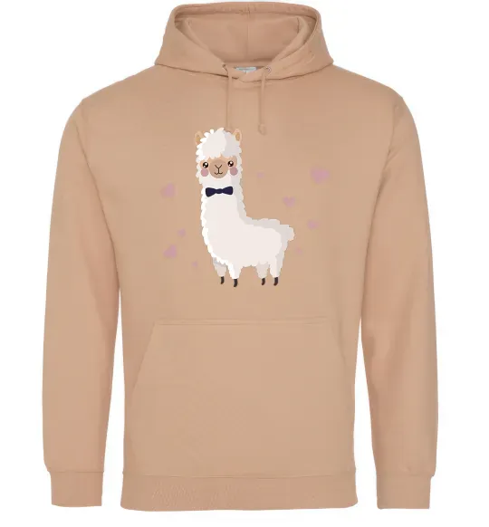 Жіноча толстовка (худі) Лама закохана Пісочний фото