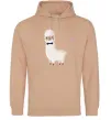 Жіноча толстовка (худі) Лама закохана Пісочний фото