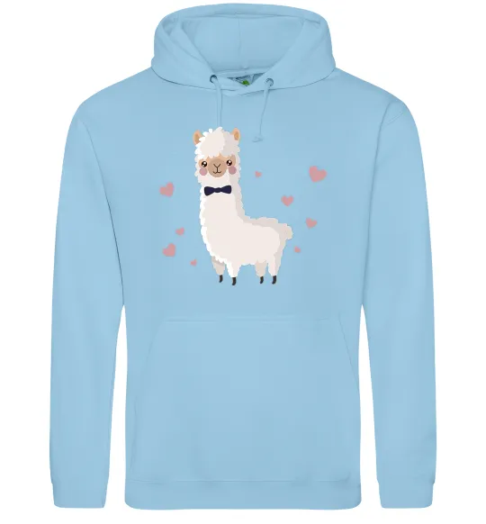 Жіноча толстовка (худі) Лама закохана Блакитний фото