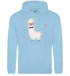 Жіноча толстовка (худі) Лама закохана Блакитний фото