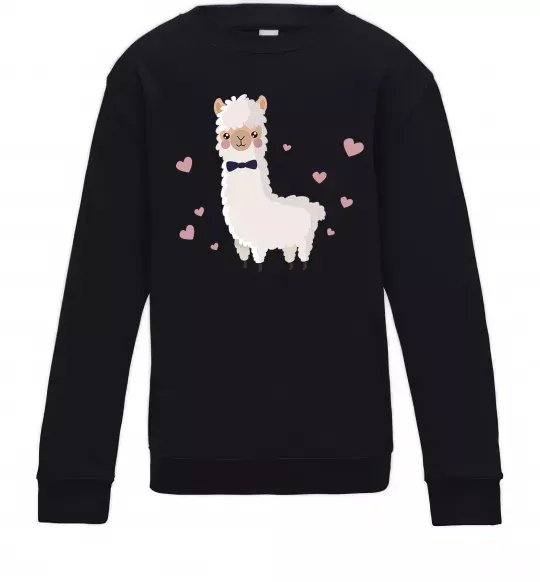 Детский Свитшот Лама закохана Черный фото