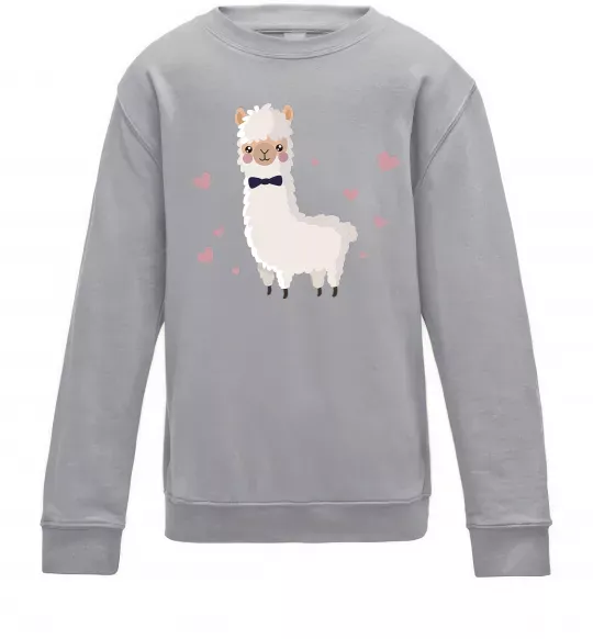 Детский Свитшот Лама закохана Серый меланж фото