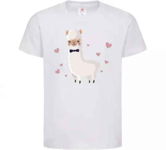 Дитяча футболка Лама закохана Білий фото