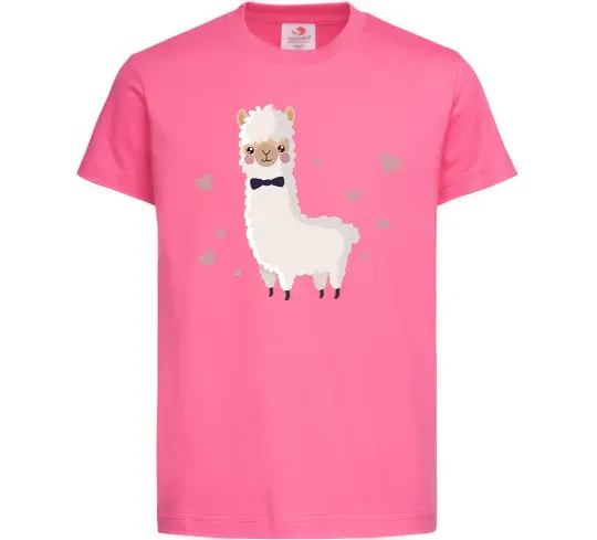 Дитяча футболка Лама закохана Яскраво-рожевий фото