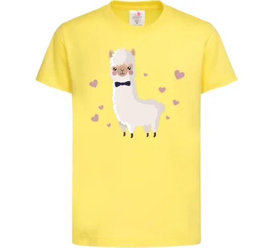 Дитяча футболка Лама закохана Лимонний фото