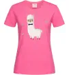Жіноча футболка Лама закохана Яскраво-рожевий фото