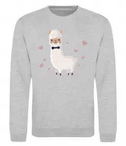 Свитшот Лама закохана Серый меланж фото