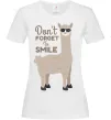 Женская футболка Don't forget to smile lama Белый Женская футболка Don't forget to smile lama Белый фото