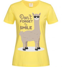 Жіноча футболка Don't forget to smile lama Жіноча футболка Don't forget to smile lama