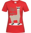 Женская футболка Don't forget to smile lama Красный Женская футболка Don't forget to smile lama Красный фото