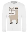 Свитшот Don't forget to smile lama Белый фото