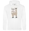 Женская толстовка (худи) Don't forget to smile lama Белый фото