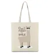 Эко-сумка Don't forget to smile lama Бежевый фото