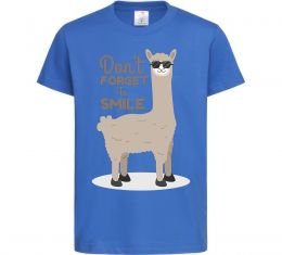 Детская футболка Don't forget to smile lama
