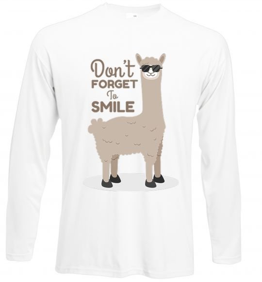 Реглан Don't forget to smile llama Белый фото