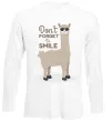 Лонгслив Don't forget to smile lama Белый фото