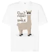 Футболка Оверсайз Don't forget to smile lama Белый фото