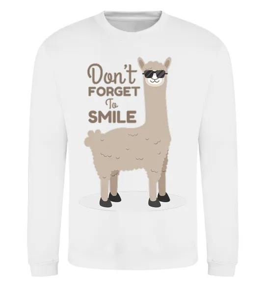 Світшот Don't forget to smile lama Білий фото