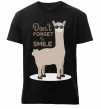 Чоловіча преміум футболка Don't forget to smile lama Чорний Чоловіча преміум футболка Don't forget to smile lama Чорний фото