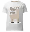 Чоловіча преміум футболка Don't forget to smile lama Білий Чоловіча преміум футболка Don't forget to smile lama Білий фото