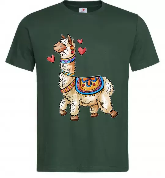 Мужская футболка Bright lama Темно-зеленый фото