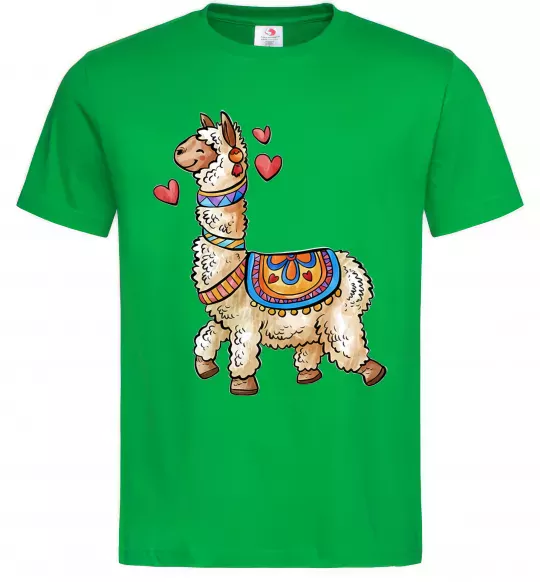 Мужская футболка Bright lama Зеленый фото