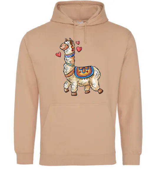 Мужская толстовка (худи) Bright lama Песочный фото