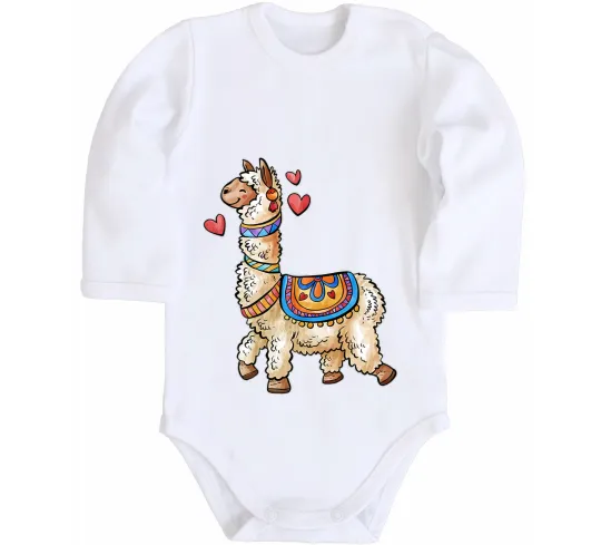 Дитячий бодік Bright lama Білий фото