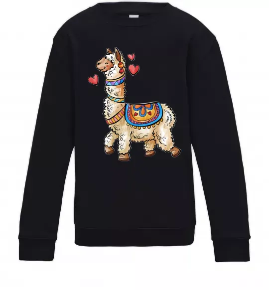 Дитячий світшот Bright lama Чорний фото