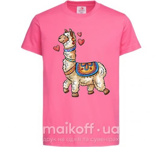 Дитяча футболка Bright lama Яскраво-рожевий фото