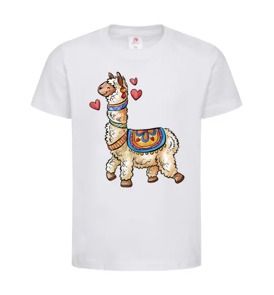Дитяча футболка Bright lama Білий фото