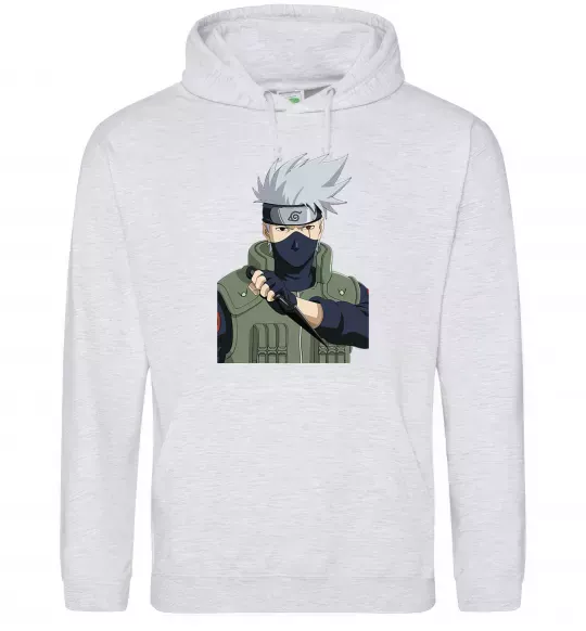 Чоловіча толстовка (худі) Kakashi Сірий меланж фото