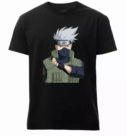 Чоловіча преміум футболка Kakashi Чорний фото