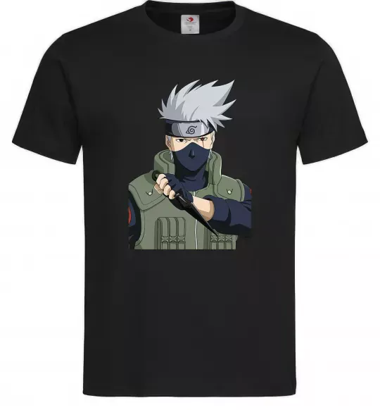 Чоловіча футболка Kakashi Чорний фото