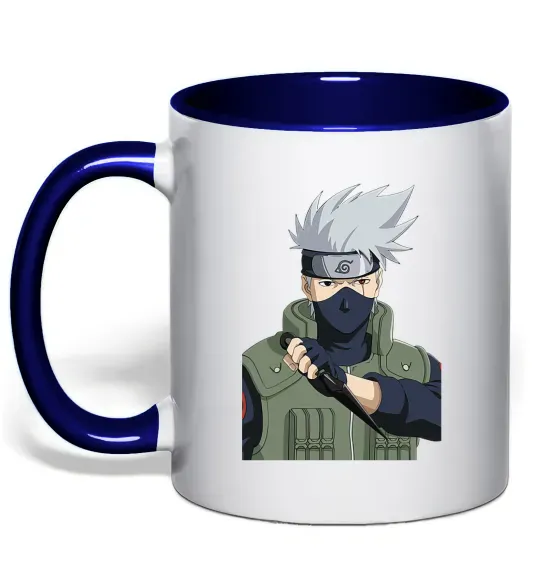 Чашка з кольоровою ручкою Kakashi Глибокий темно-синій фото