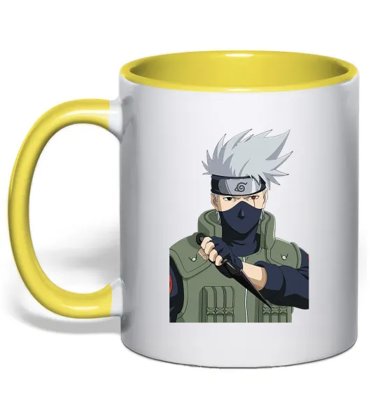 Чашка з кольоровою ручкою Kakashi Лимонний фото