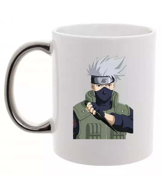 Чашка з кольоровою ручкою Kakashi Срібло фото