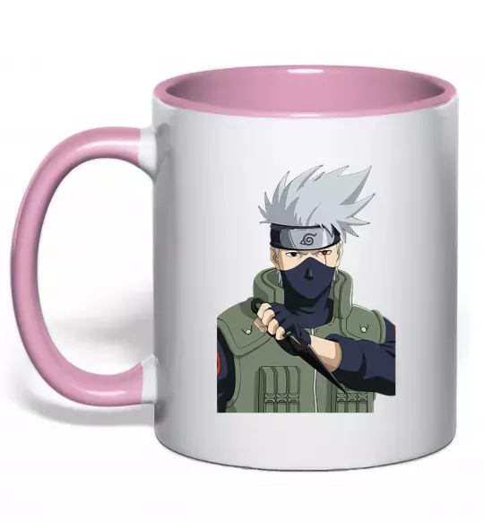 Чашка з кольоровою ручкою Kakashi Ніжно рожевий фото
