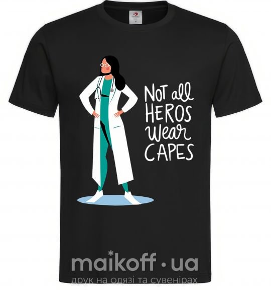 Мужская футболка Not all heros wear capes Черный фото