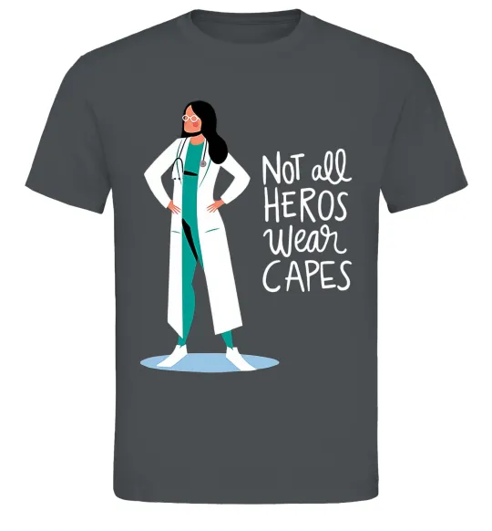 Мужская футболка Not all heros wear capes Графит фото