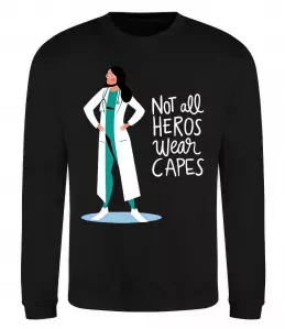 Світшот Not all heros wear capes Чорний фото