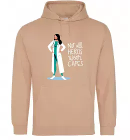 Чоловіча толстовка (худі) Not all heros wear capes Пісочний фото